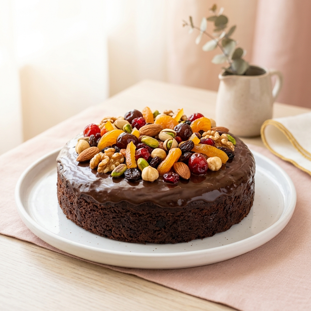 Chocolate Dry Fruit Plum Cake